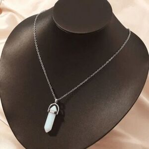 2/$21 Clear White Ladies Fashionable Faux Stone Necklace